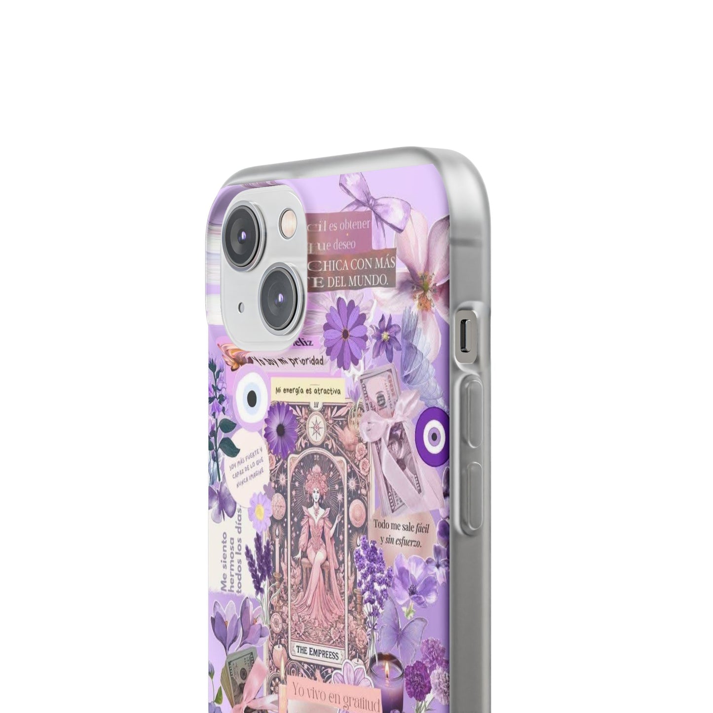 Purple Floral Flexi Phone Case, Personalized Phone Cover, Boho Chic Case, Cute Gift for Her, Birthday Accessory, Nature Lover Design