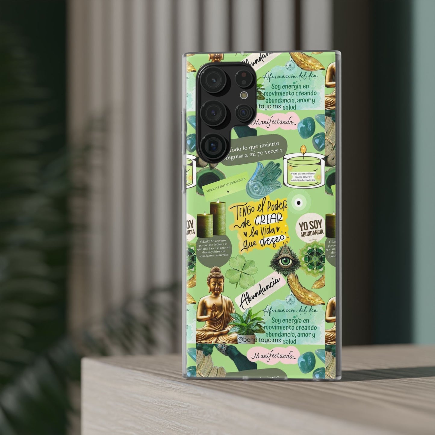 Vibrant Flexi Cases for Abundance Mindset | Phone Protection, Gift for Motivational Quotes, Spiritual Decor, Positive Vibes