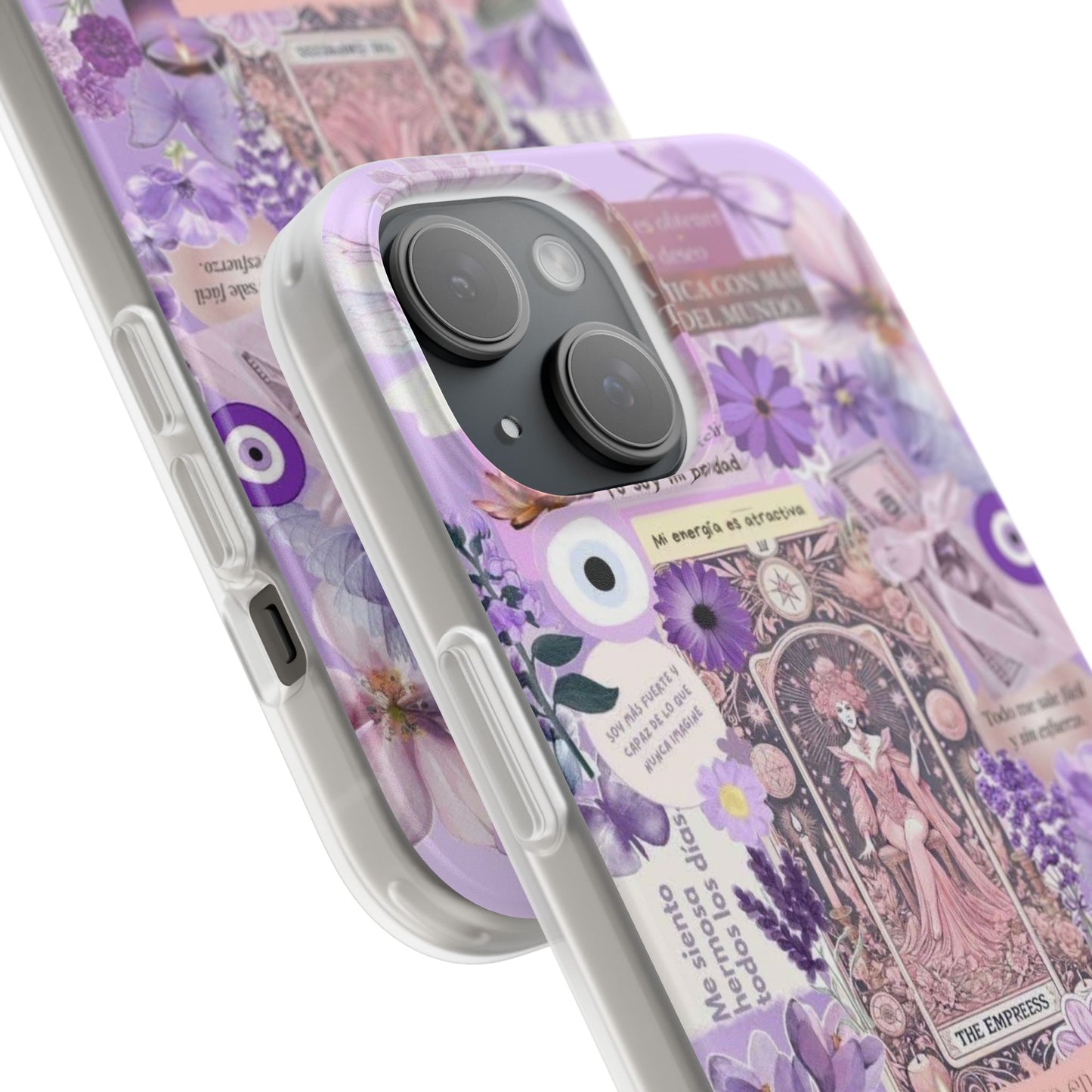 Purple Floral Flexi Phone Case, Personalized Phone Cover, Boho Chic Case, Cute Gift for Her, Birthday Accessory, Nature Lover Design