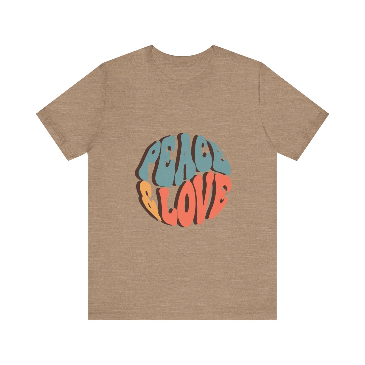 Peace & Love Unisex Jersey Tee - Stylish Relaxed Fit for Positivity