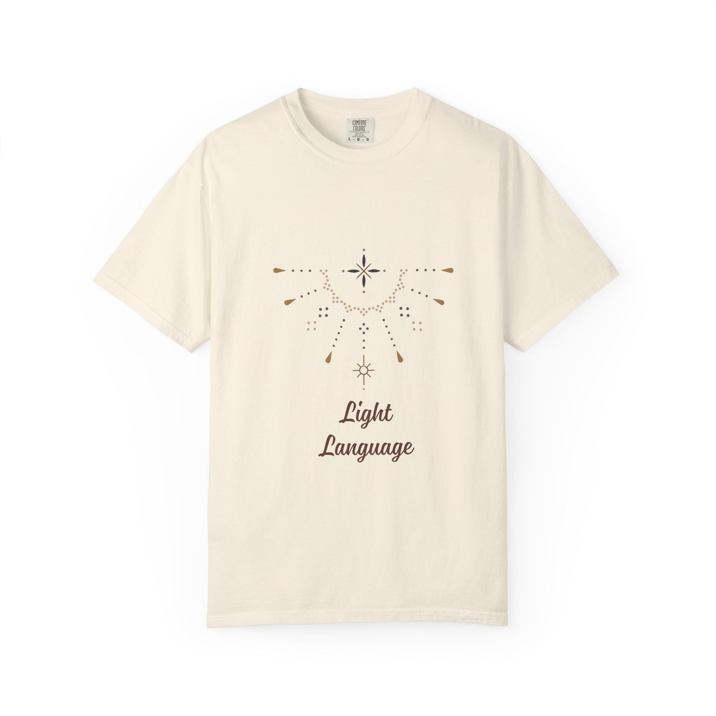 Unisex Light Language Garment-Dyed T-shirt - Spiritual and Artistic Design
