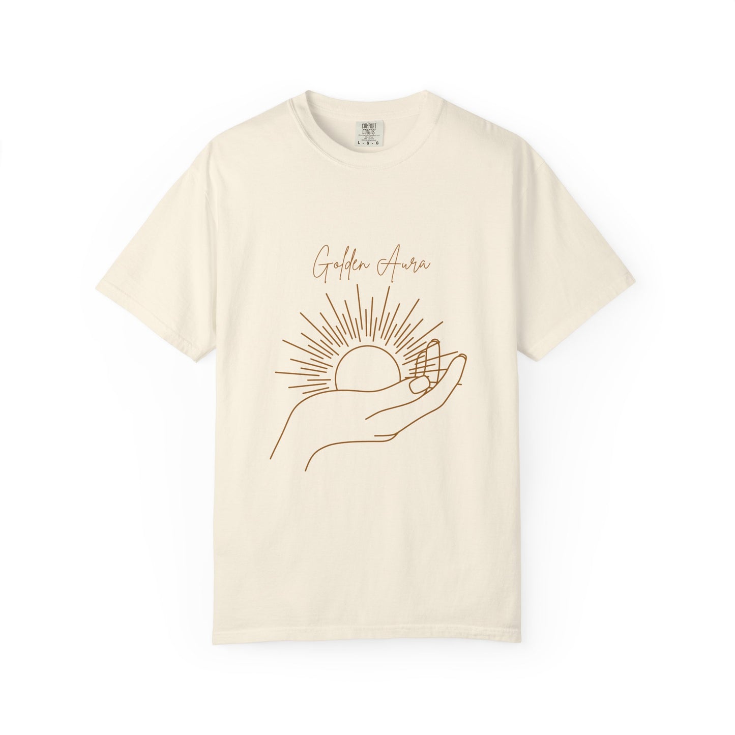 Golden Aura Unisex Garment-Dyed T-shirt - Bohemian Vibes for Mindfulness & Self-Care