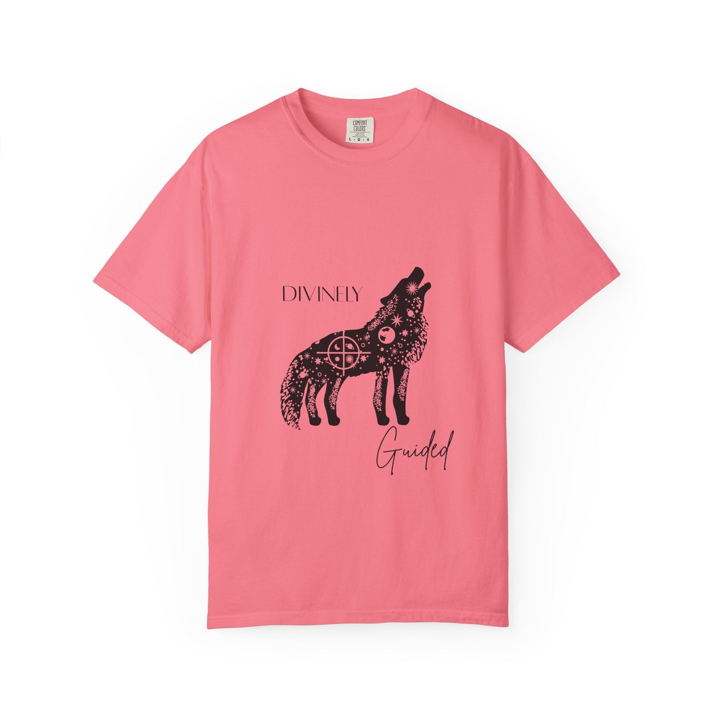 Divinely Guided Wolf T-Shirt - Unisex Garment-Dyed Tee for Spiritual Seekers