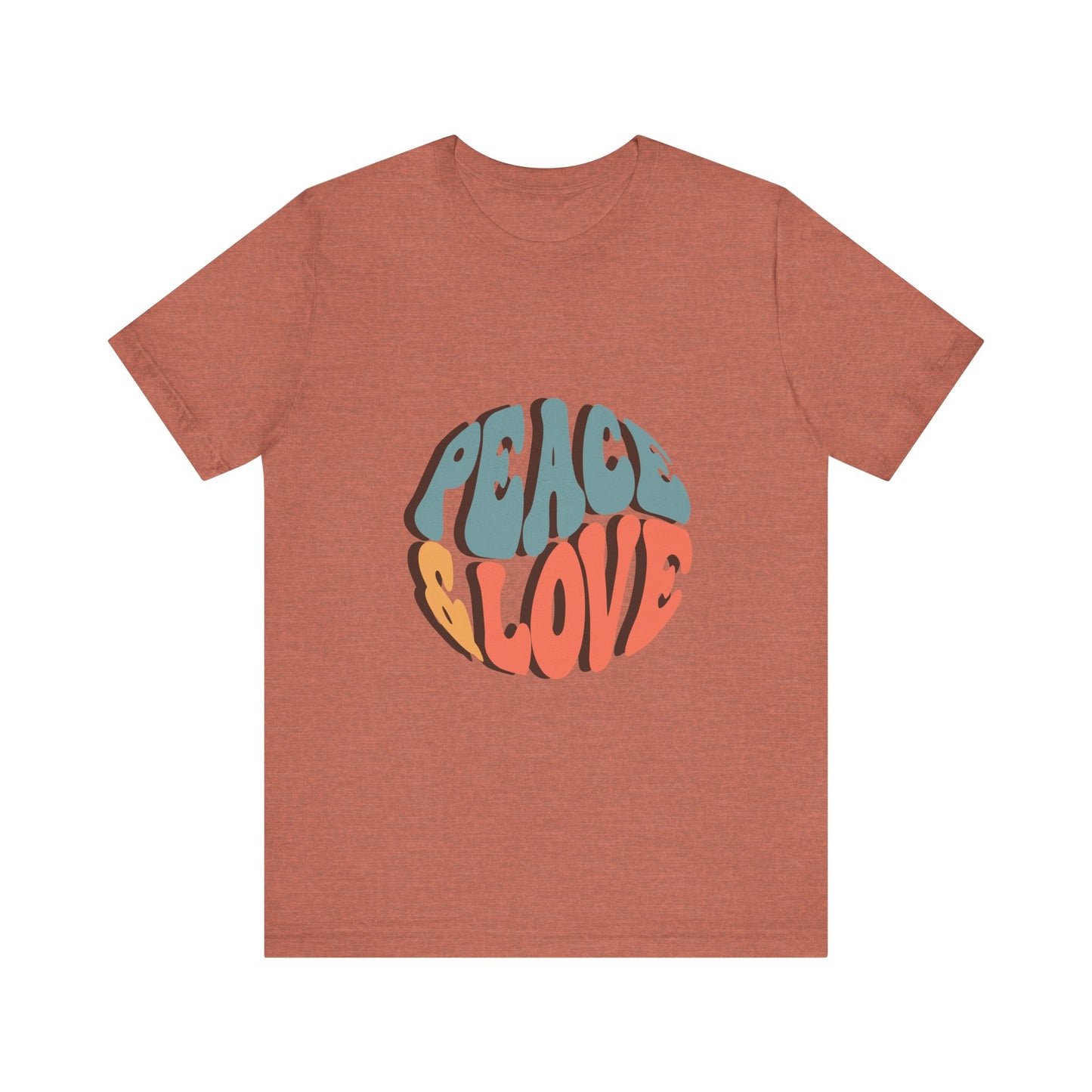 Peace & Love Unisex Jersey Tee - Stylish Relaxed Fit for Positivity