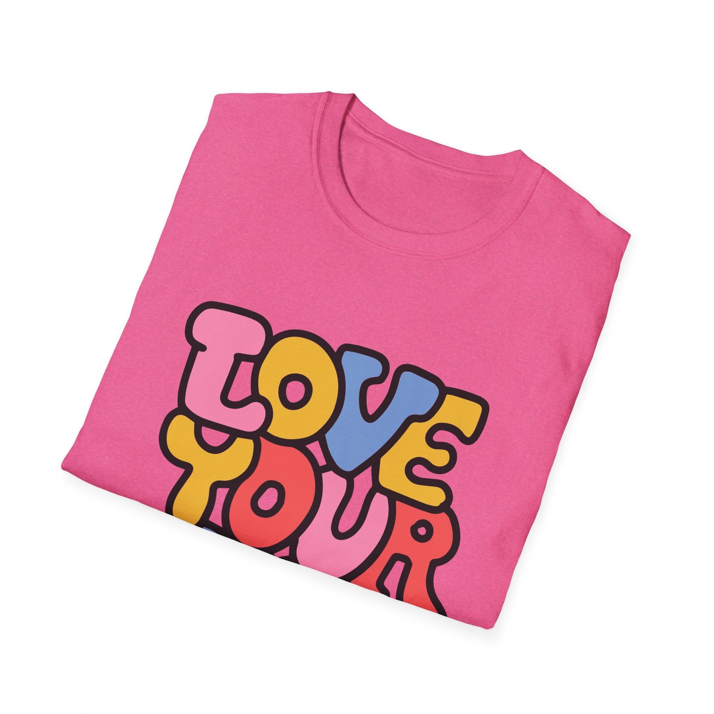 Inspirational Unisex Softstyle T-Shirt - 'Love Your Self'