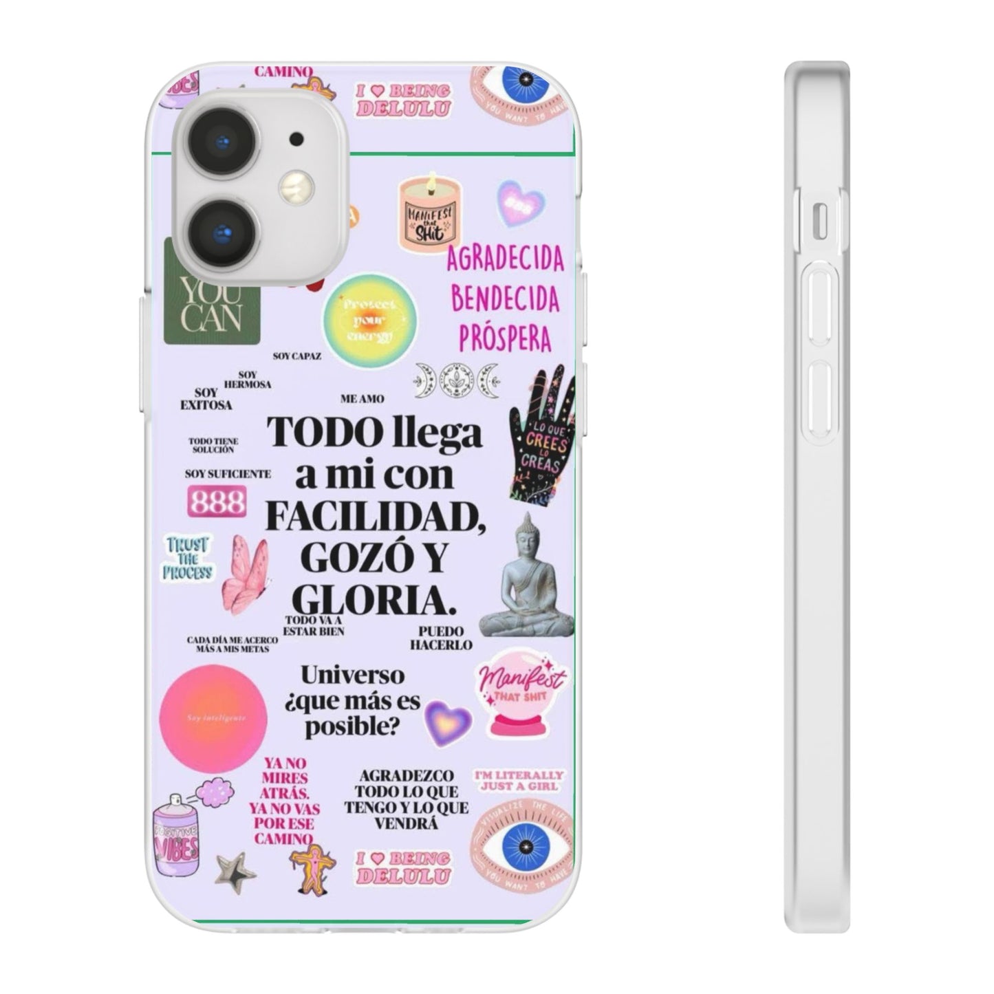 Positive Affirmation Flexi Cases for iPhone, Inspirational Phone Cover, Motivational Case, Gift for Her, Trendy Phone Protector