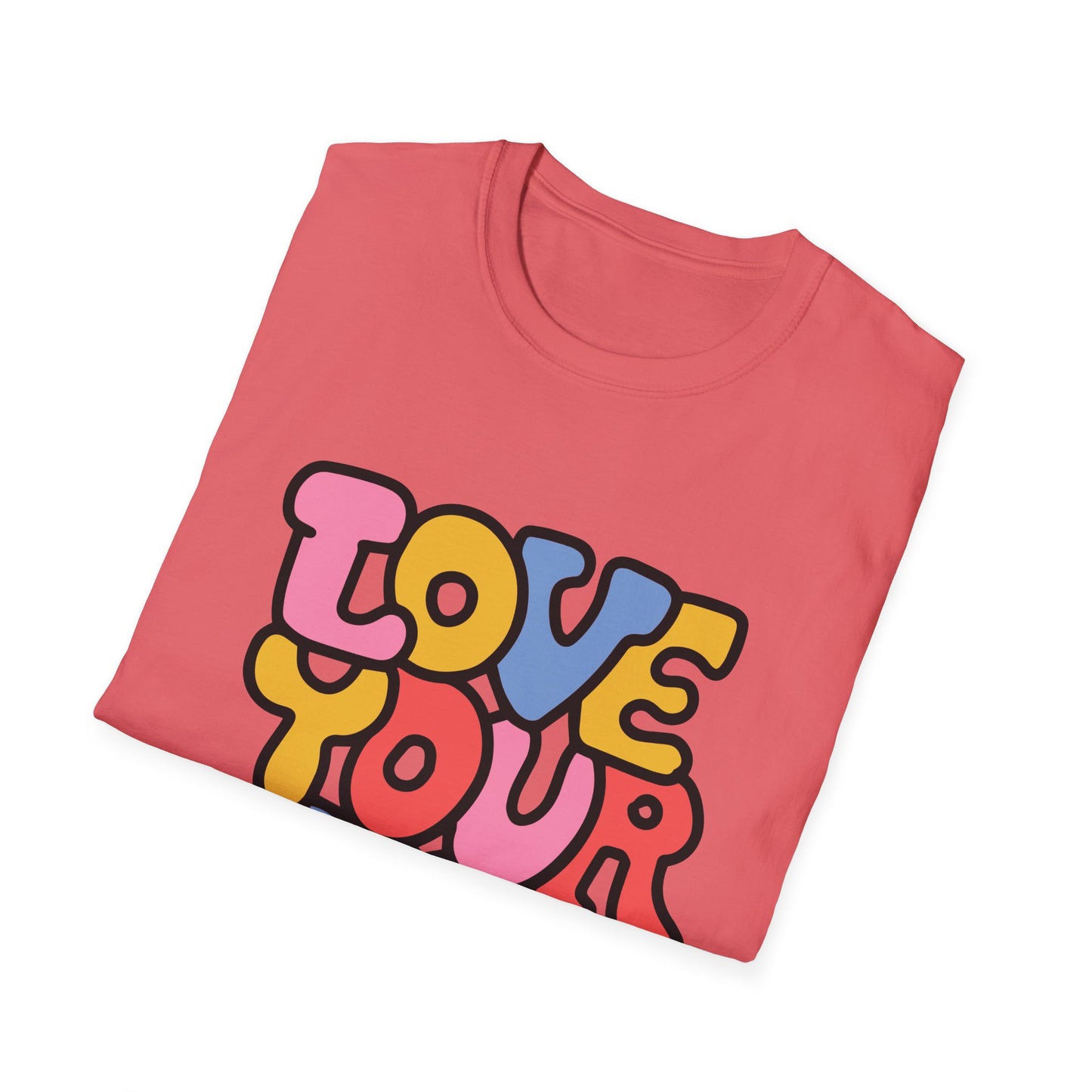 Inspirational Unisex Softstyle T-Shirt - 'Love Your Self'