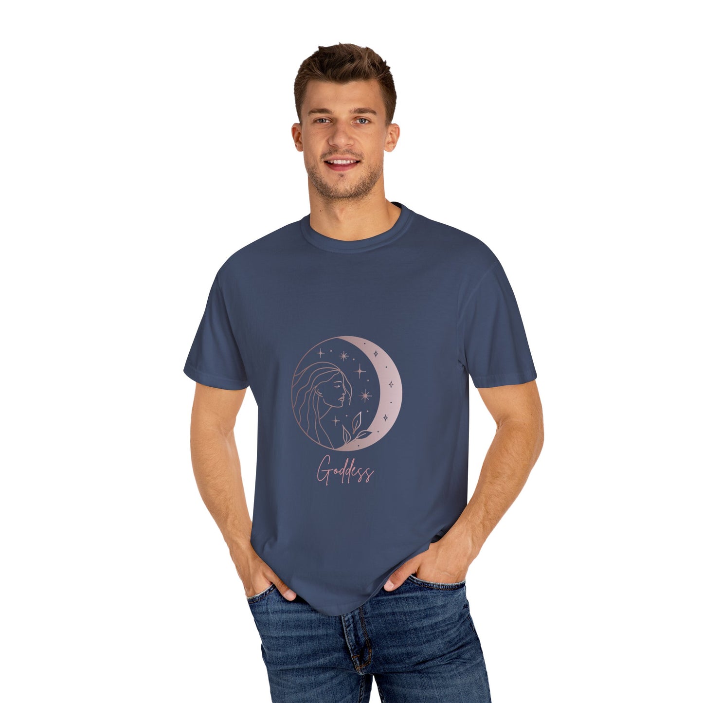 Goddess Moon T-Shirt - Unisex Garment-Dyed Tee for Spiritual Souls