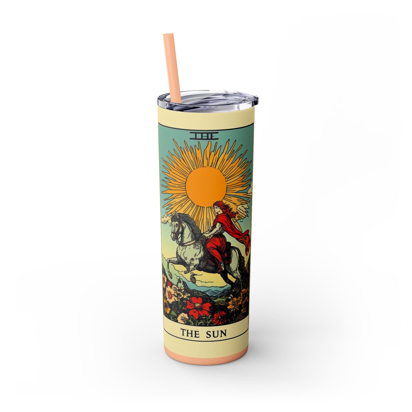 Sunshine Unicorn Skinny Tumbler, 20oz | Gift for Unicorn Lovers, Travel Cup, Reusable Straw, Summer Drinkware, Birthday Gift