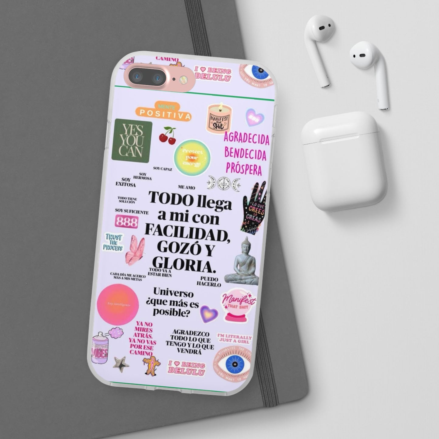 Positive Affirmation Flexi Cases for iPhone, Inspirational Phone Cover, Motivational Case, Gift for Her, Trendy Phone Protector