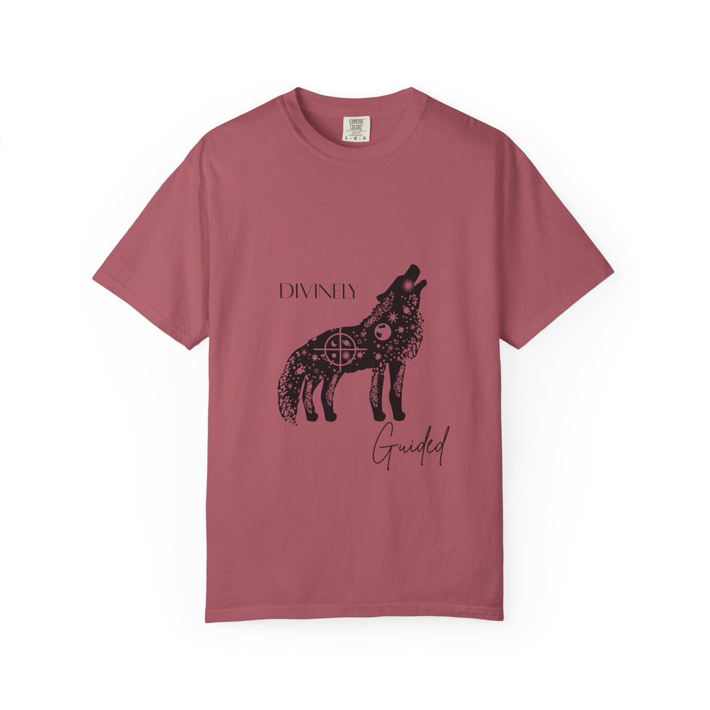 Divinely Guided Wolf T-Shirt - Unisex Garment-Dyed Tee for Spiritual Seekers