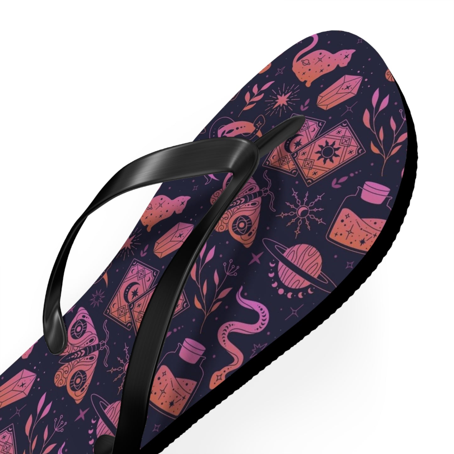 Cosmic Print Flip Flops for Summer Fun, Beach Sandals, Resort Wear, Vacation Footwear, Festival Accessories