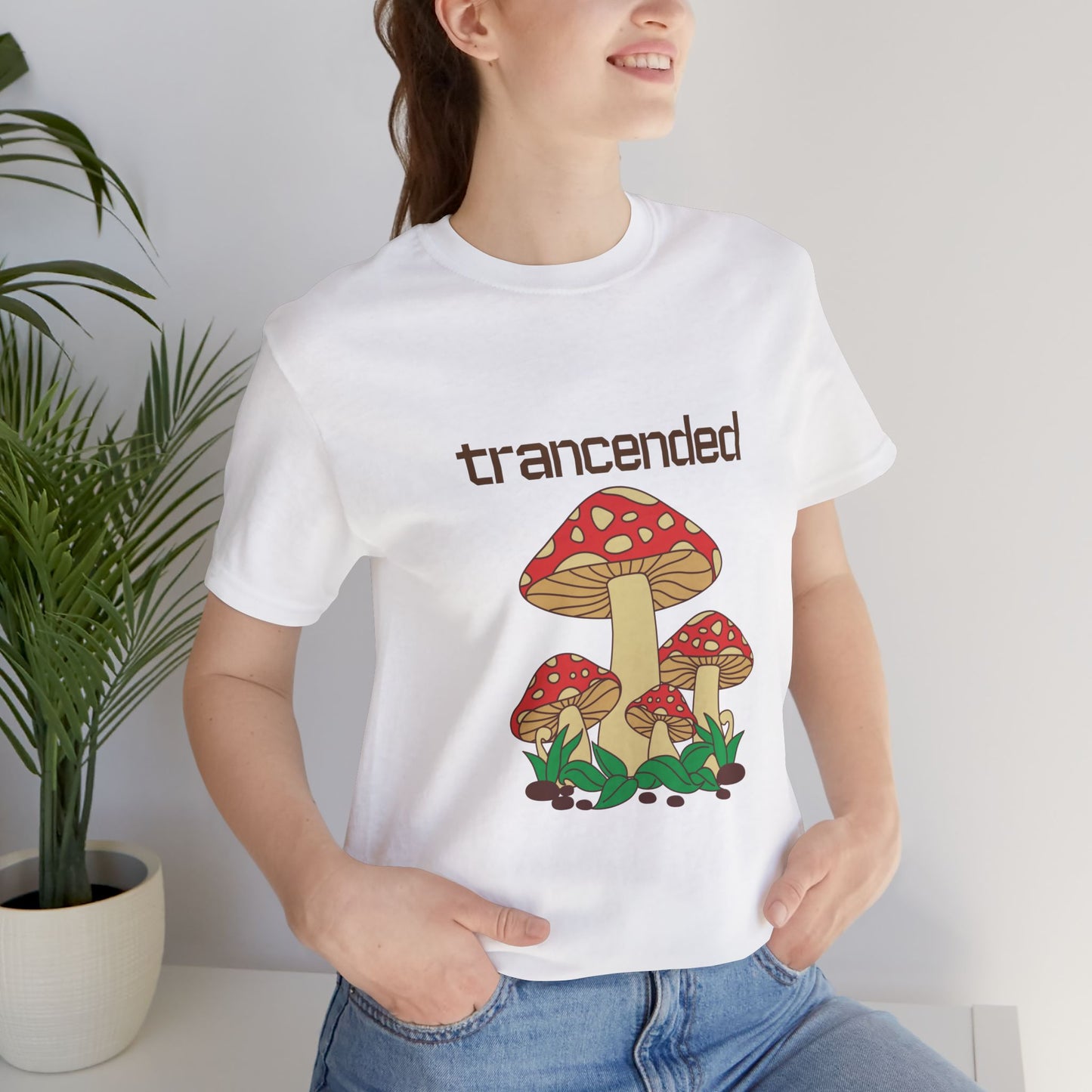 Trancended Mushroom Unisex Jersey T-Shirt - Nature Lovers Tee