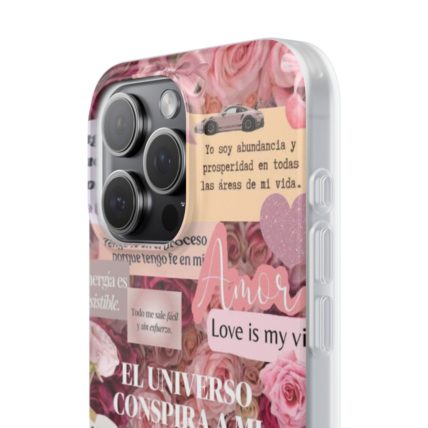 Floral Flexi Phone Case, Romantic Phone Cover, Cute Gift for Her, Inspirational Quote Case, Valentine's Day Accessory