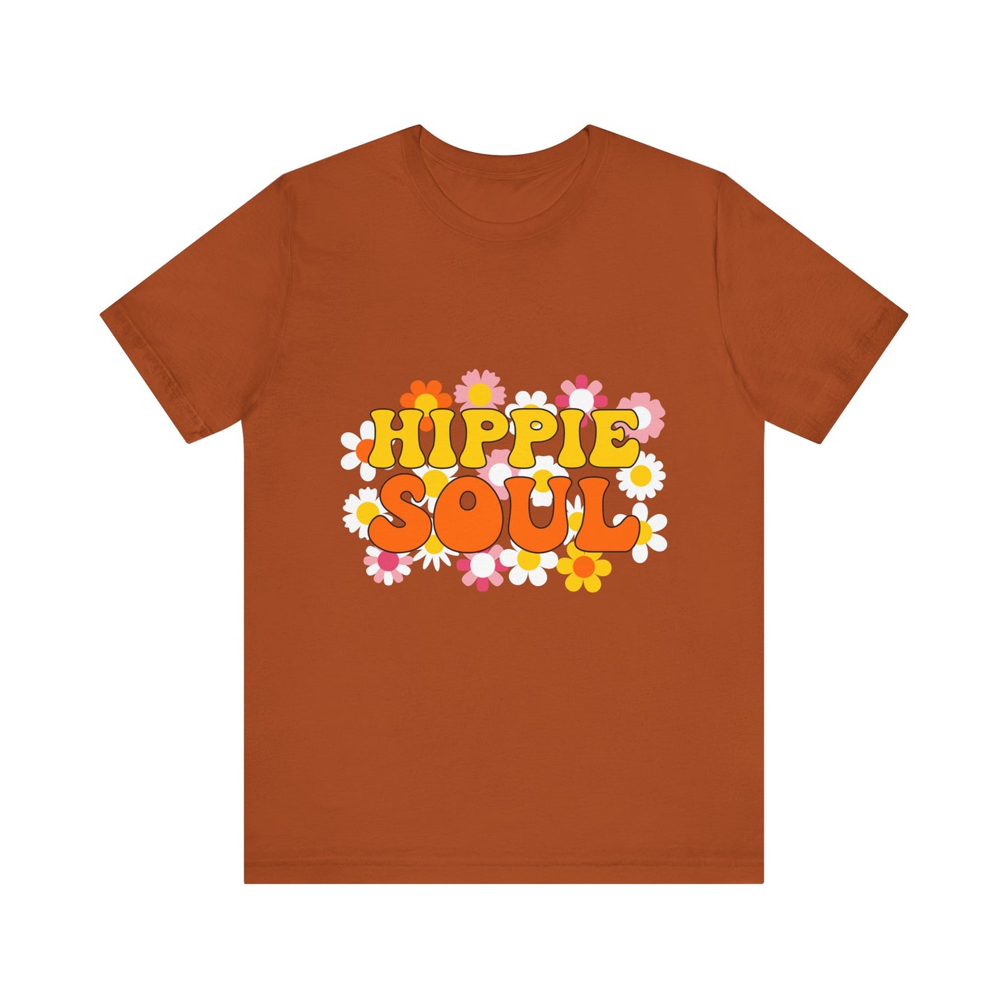 Hippie Soul Unisex Tee - Retro Floral Graphic T-Shirt for Free Spirits