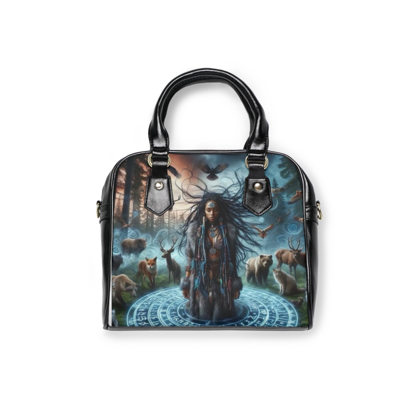 Mystical Shoulder Handbag, Bohemian Tote, Witchy Purse, Gift for Animal Lovers, Festival Accessory, Unique Handbag