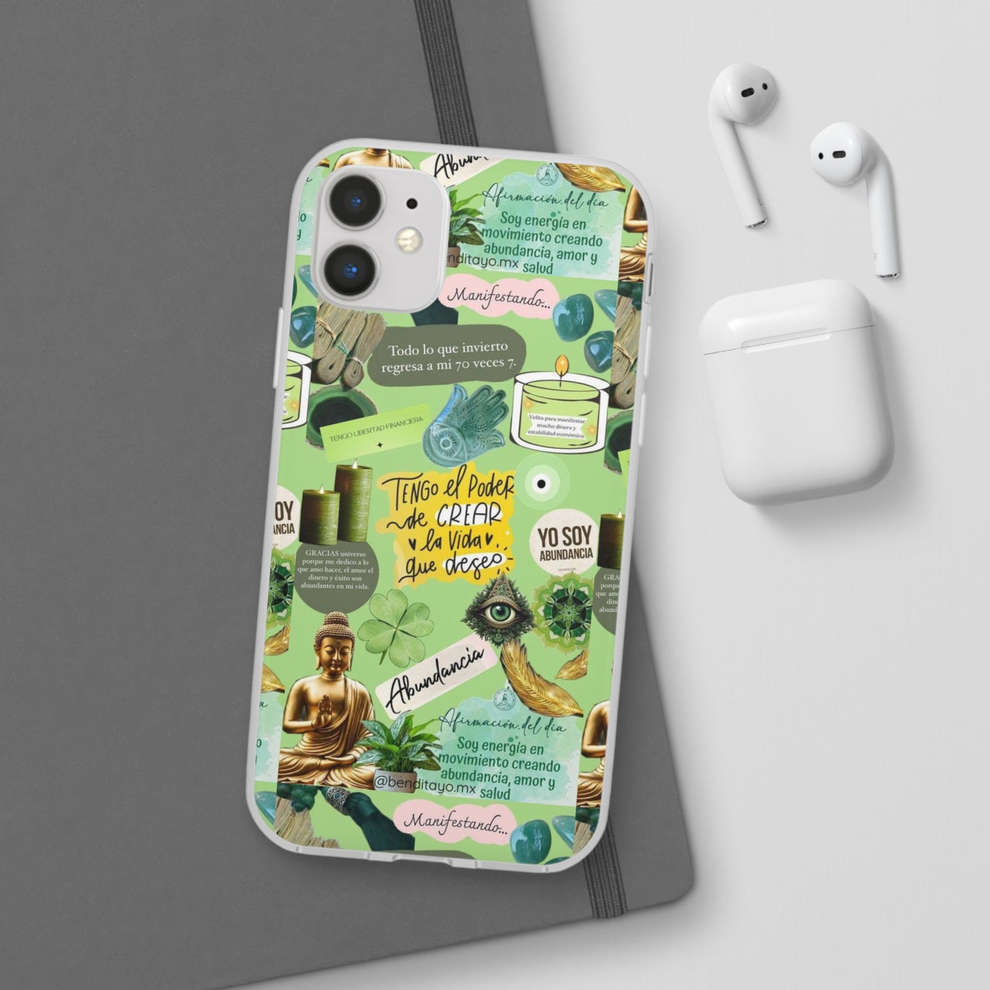 Vibrant Flexi Cases for Abundance Mindset | Phone Protection, Gift for Motivational Quotes, Spiritual Decor, Positive Vibes