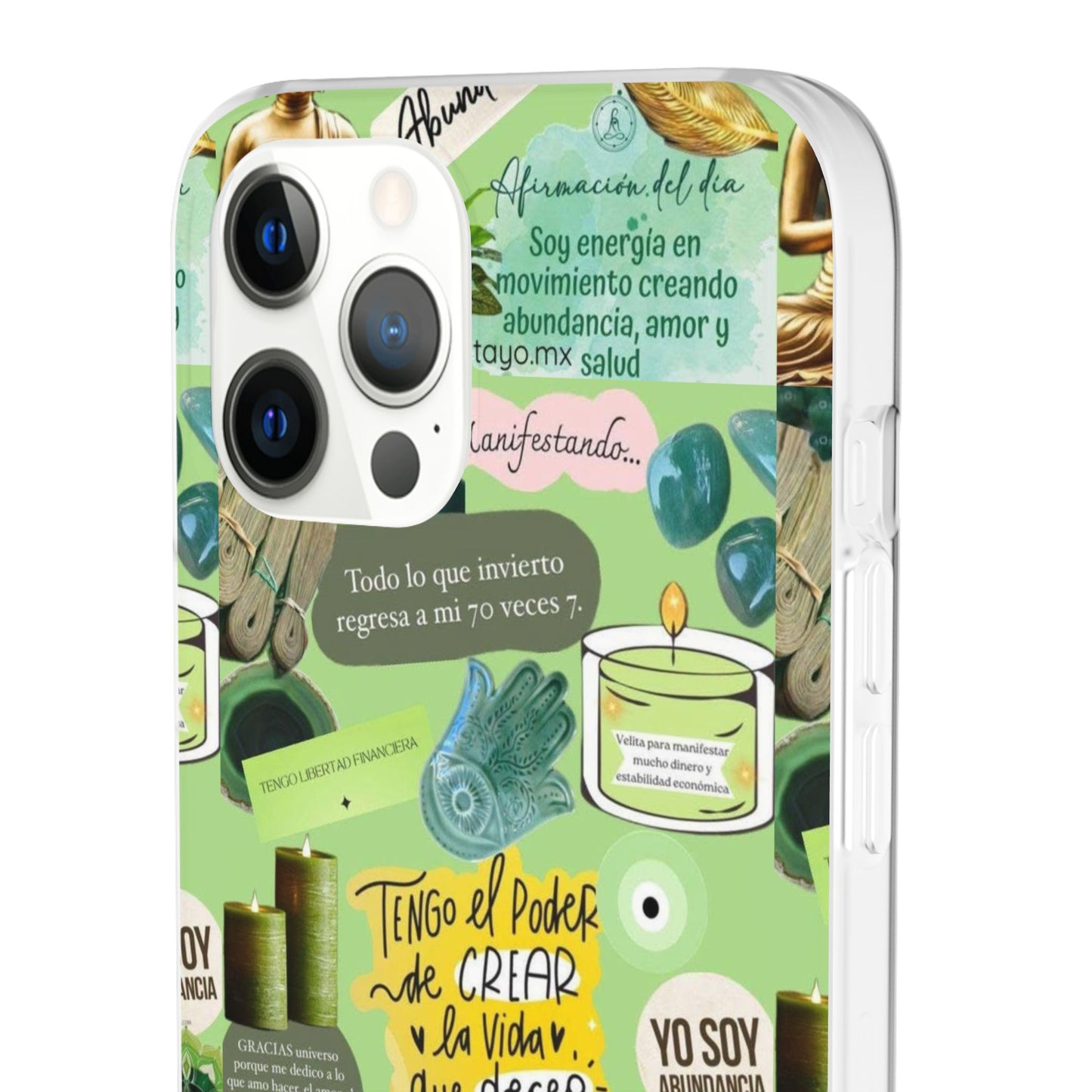 Vibrant Flexi Cases for Abundance Mindset | Phone Protection, Gift for Motivational Quotes, Spiritual Decor, Positive Vibes