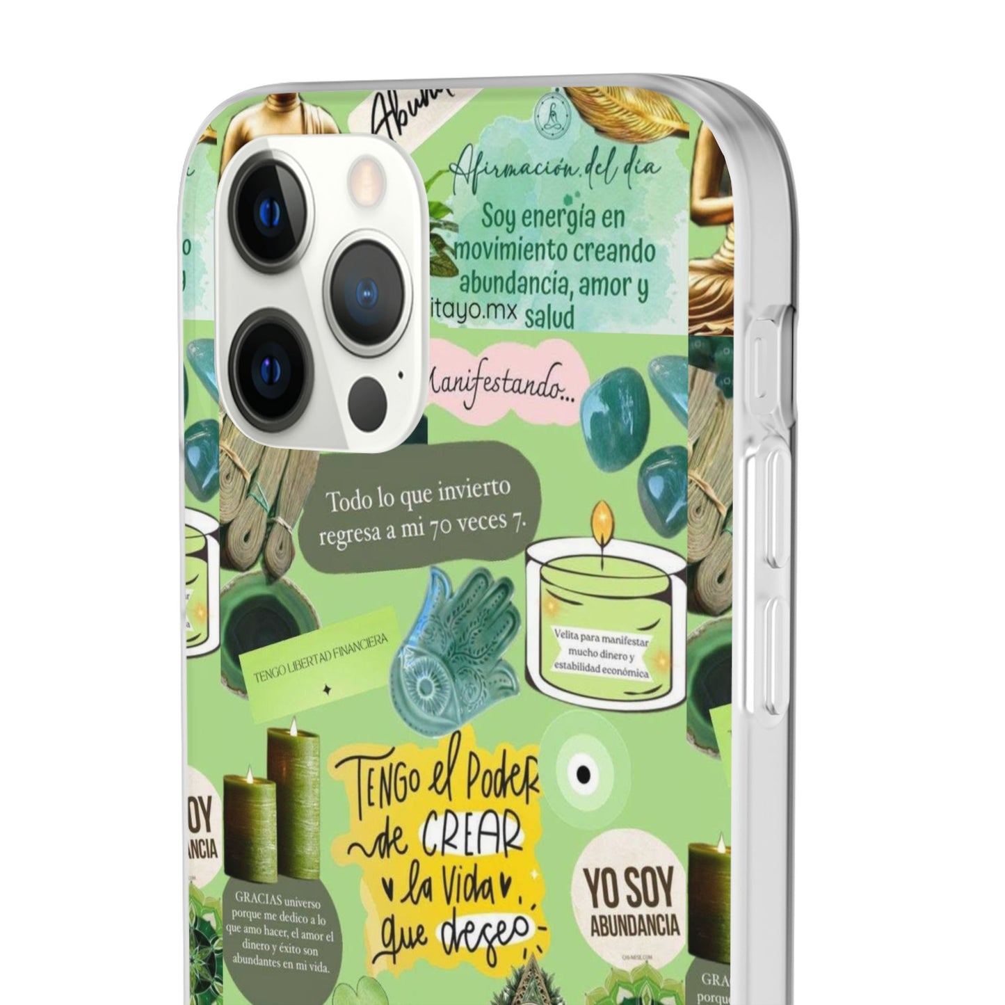 Vibrant Flexi Cases for Abundance Mindset | Phone Protection, Gift for Motivational Quotes, Spiritual Decor, Positive Vibes