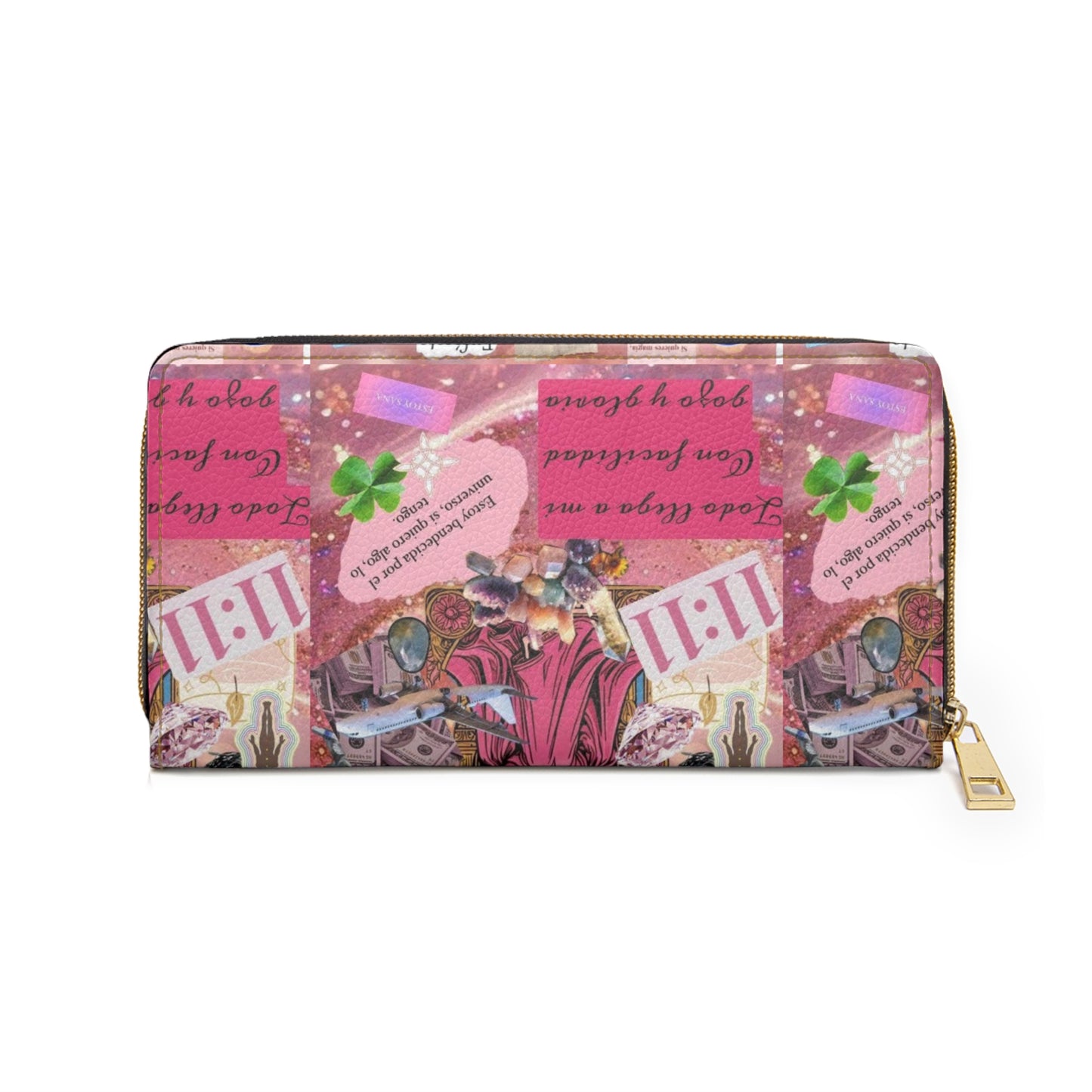 Whimsical Zipper Wallet, Inspirational Zip Wallet, Bohemian Purse, Floral Coin Holder, Ideal Gift for Friends, Unique Wallet for Occasions