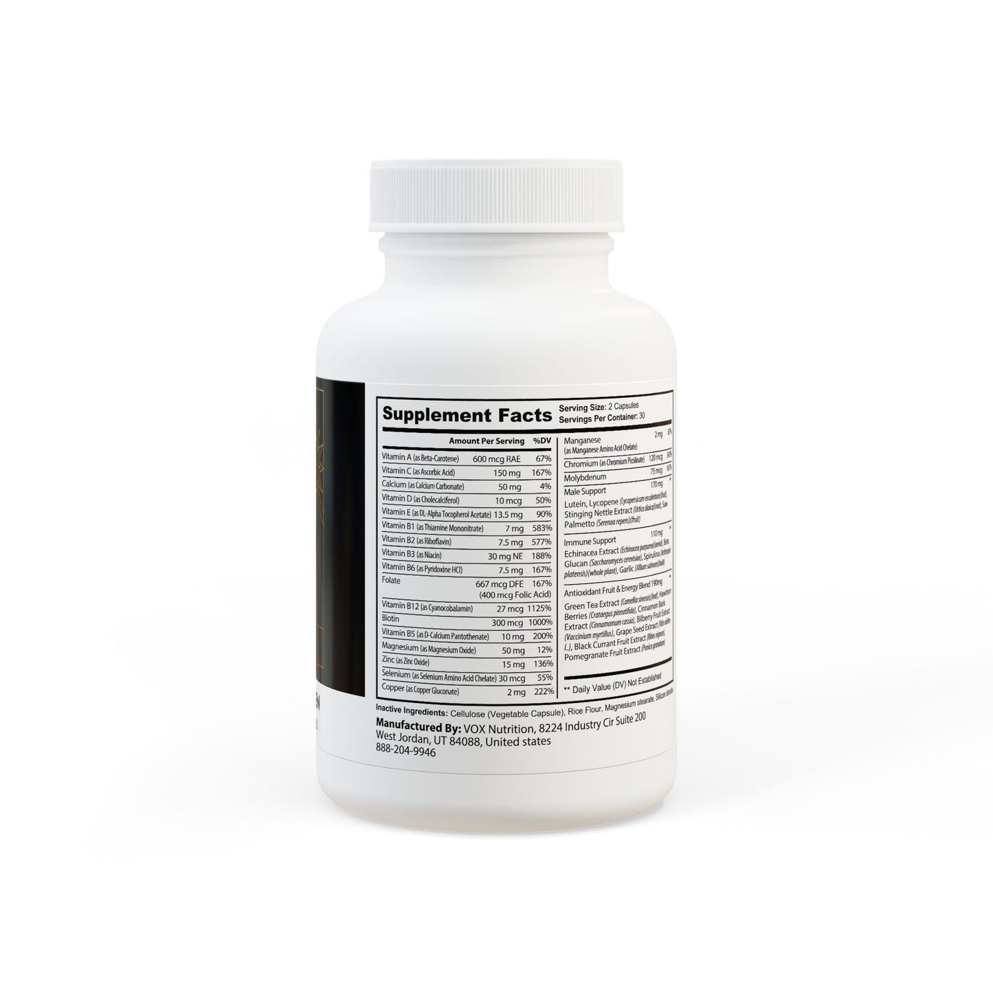 ⚜️ Solar Strength Elixir Multivitamin for Men Power. Focus. Vitality. Poder. Enfoque. Vitalidad. (60 capsules)