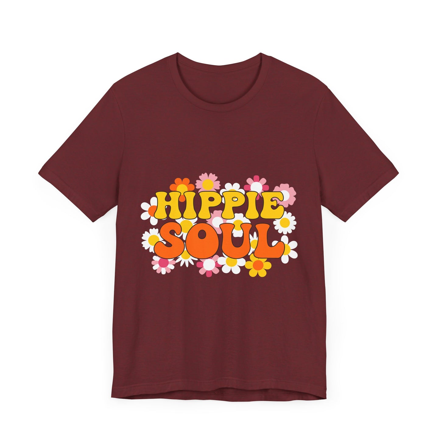 Hippie Soul Unisex Tee - Retro Floral Graphic T-Shirt for Free Spirits