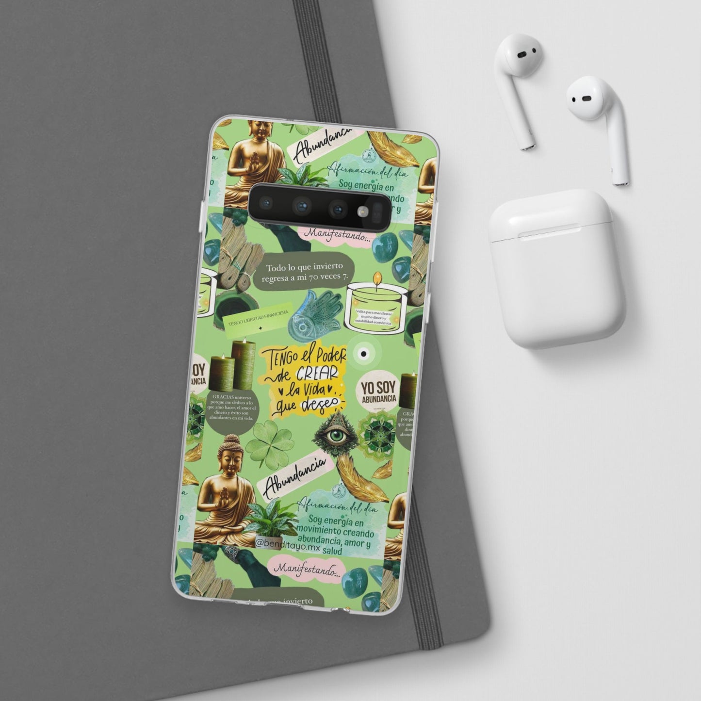 Vibrant Flexi Cases for Abundance Mindset | Phone Protection, Gift for Motivational Quotes, Spiritual Decor, Positive Vibes