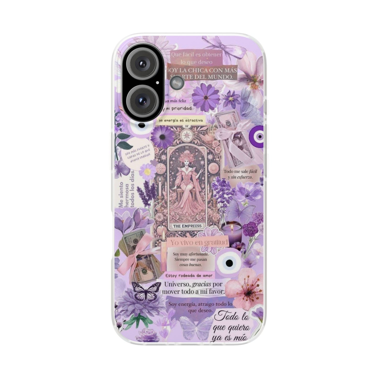 Purple Floral Flexi Phone Case, Personalized Phone Cover, Boho Chic Case, Cute Gift for Her, Birthday Accessory, Nature Lover Design