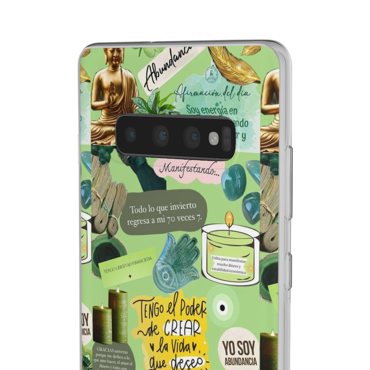 Vibrant Flexi Cases for Abundance Mindset | Phone Protection, Gift for Motivational Quotes, Spiritual Decor, Positive Vibes