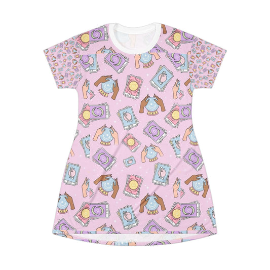 Cute AOP T-Shirt Dress with Fun Pattern, Playful Fashion, Ideal for Casual Outings, Summer Vibes, Perfect Gift for Friends