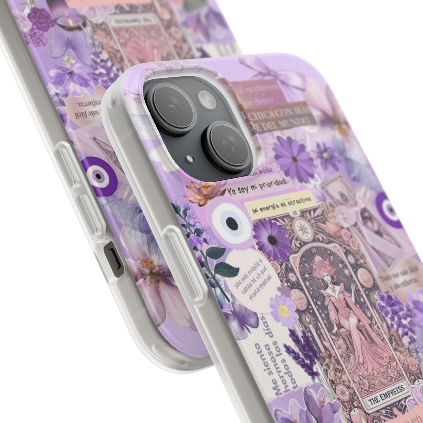 Purple Floral Flexi Phone Case, Personalized Phone Cover, Boho Chic Case, Cute Gift for Her, Birthday Accessory, Nature Lover Design