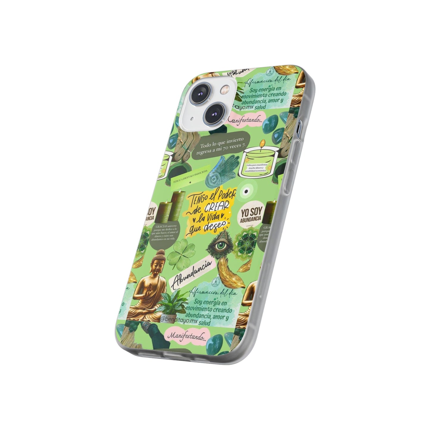 Vibrant Flexi Cases for Abundance Mindset | Phone Protection, Gift for Motivational Quotes, Spiritual Decor, Positive Vibes