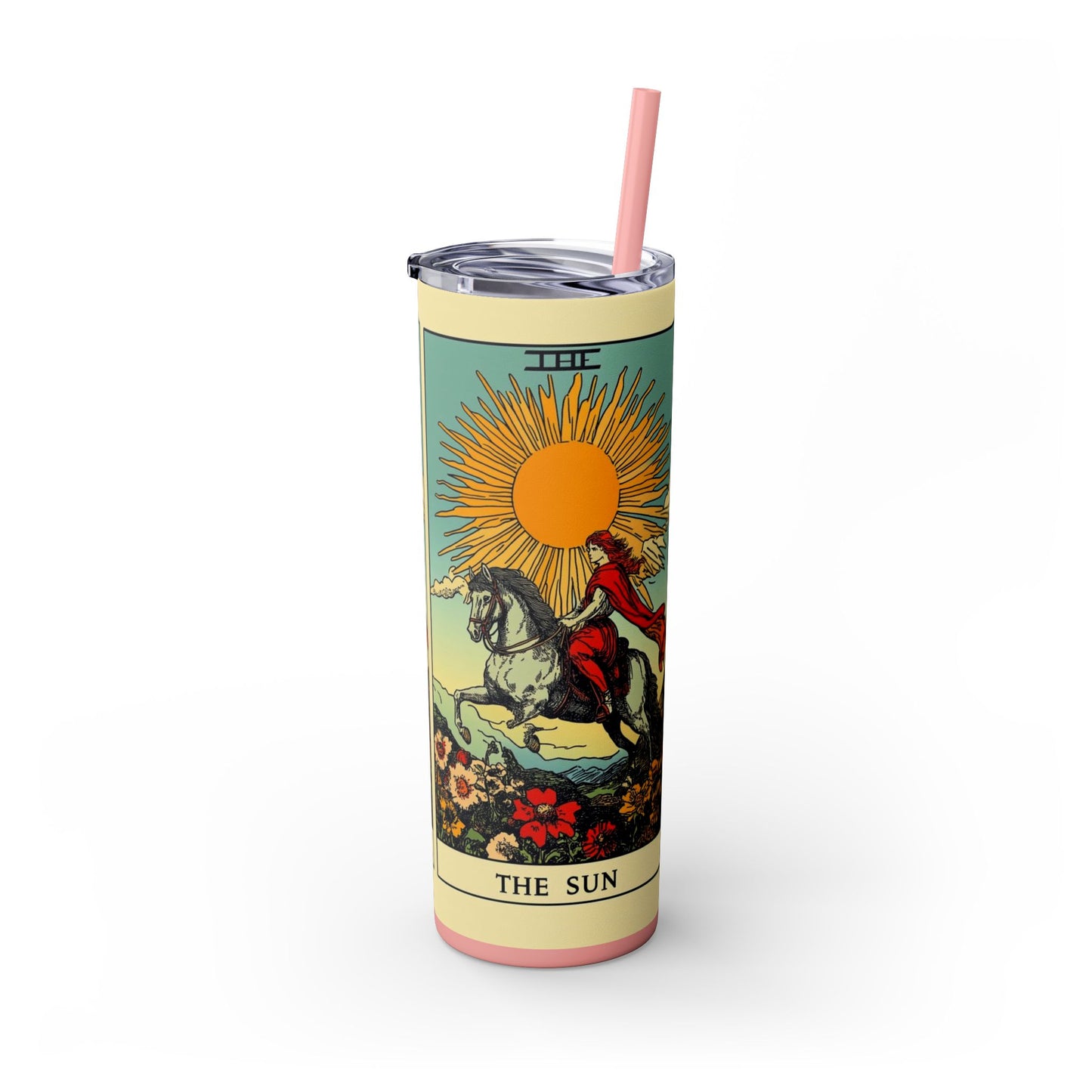 Sunshine Unicorn Skinny Tumbler, 20oz | Gift for Unicorn Lovers, Travel Cup, Reusable Straw, Summer Drinkware, Birthday Gift