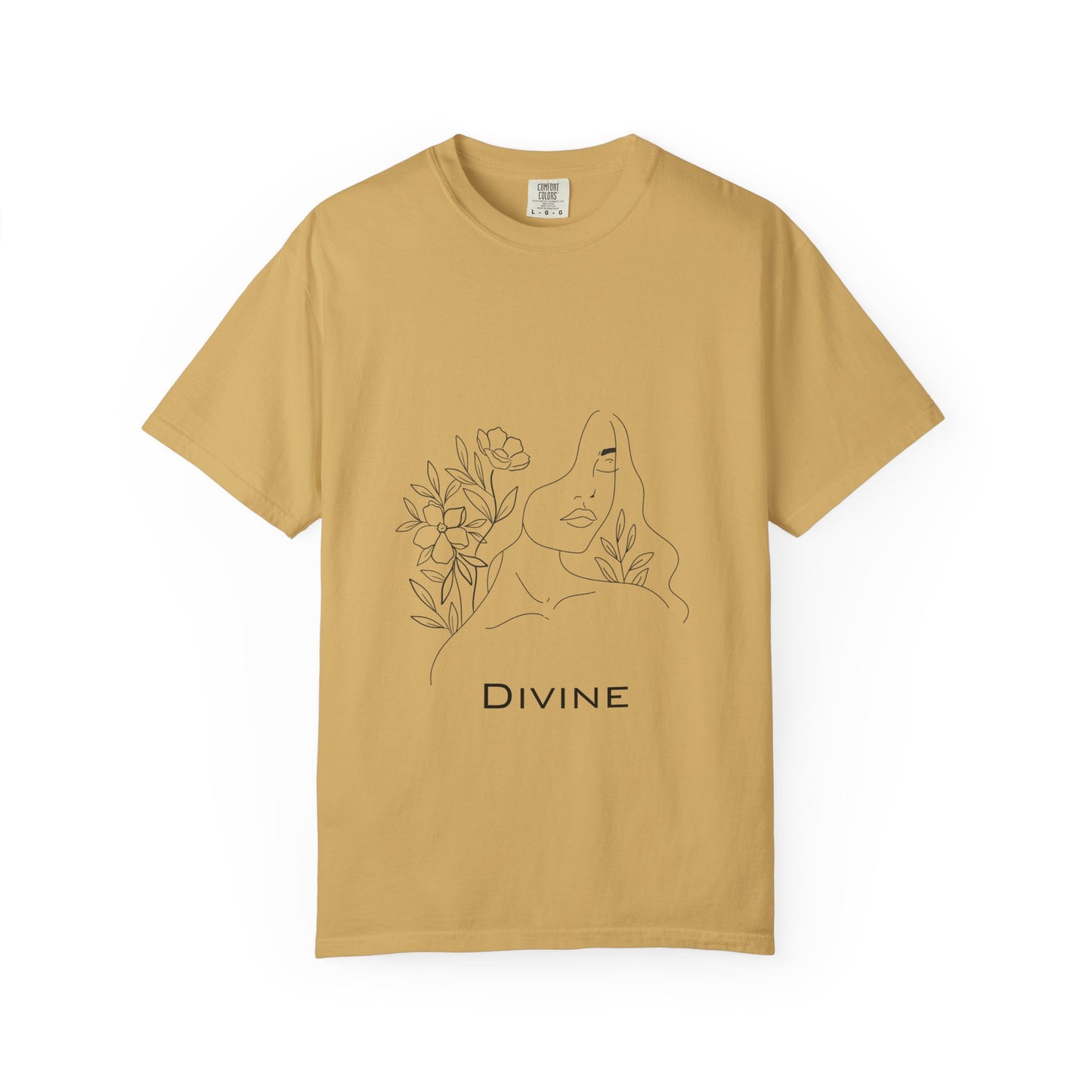 Divine Unisex Garment-Dyed T-Shirt - Floral Graphic Tee
