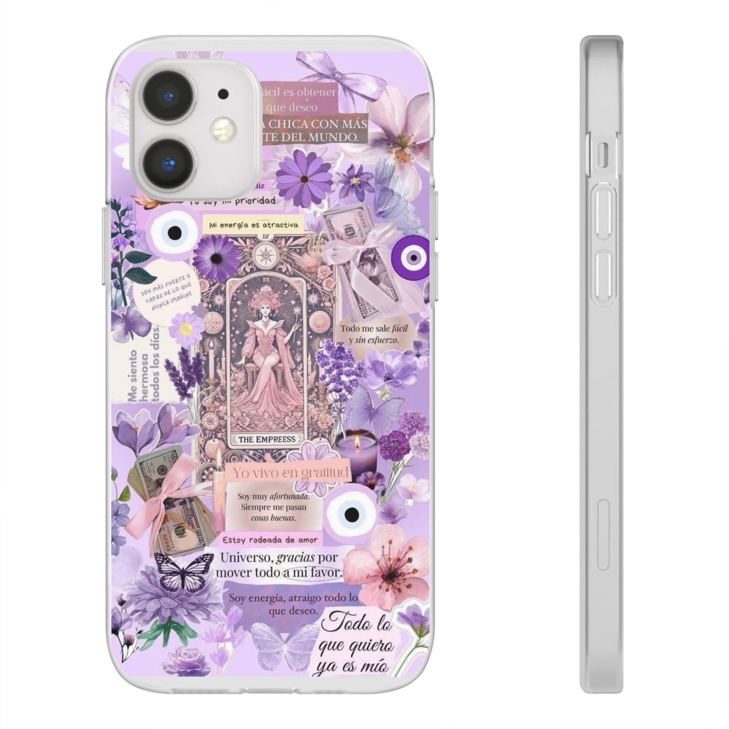 Purple Floral Flexi Phone Case, Personalized Phone Cover, Boho Chic Case, Cute Gift for Her, Birthday Accessory, Nature Lover Design