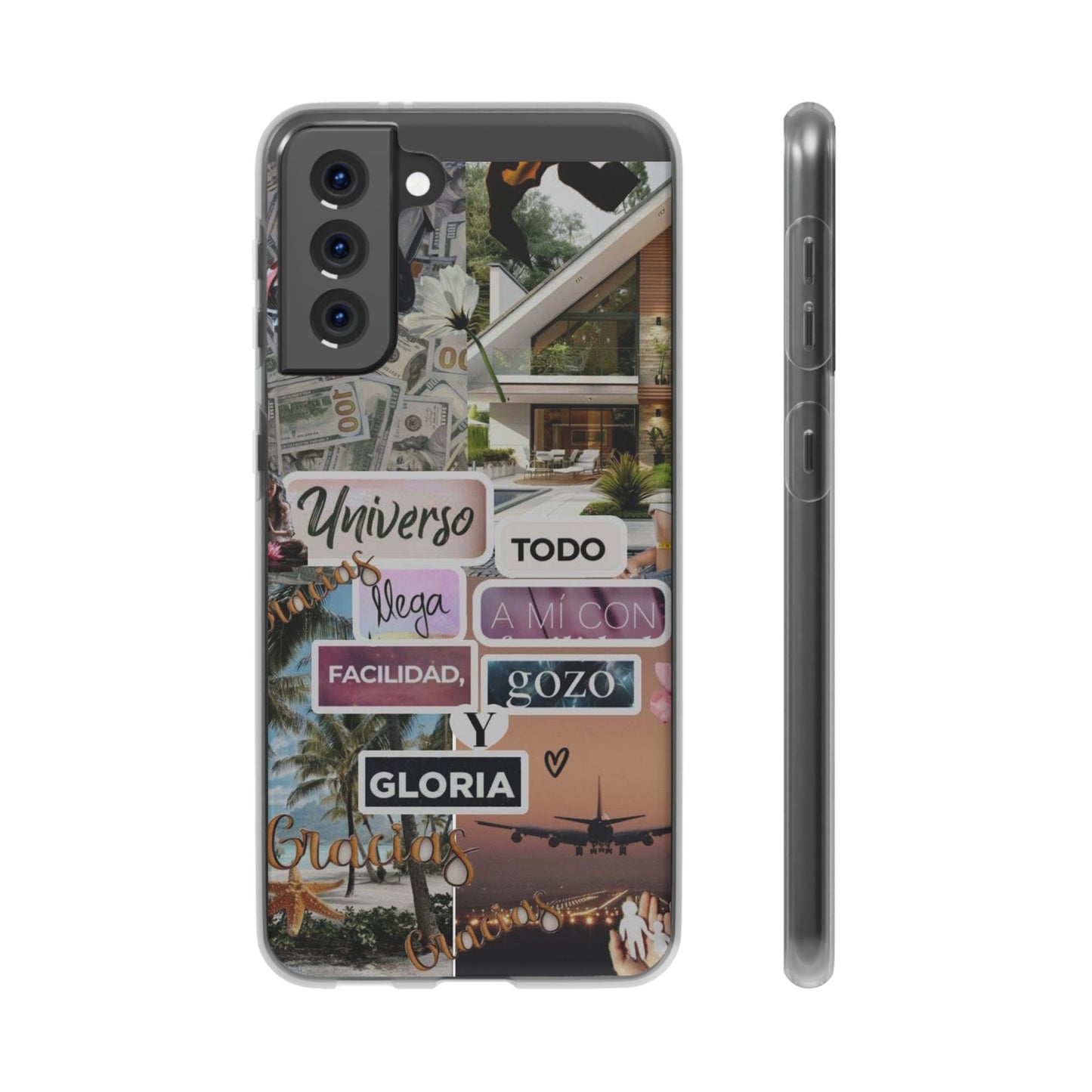 Vibrant Flexi Phone Case with Inspirational Quotes, Bohemian Style, Perfect Gift for Friends, Travelers, Birthdays, Everyday Use