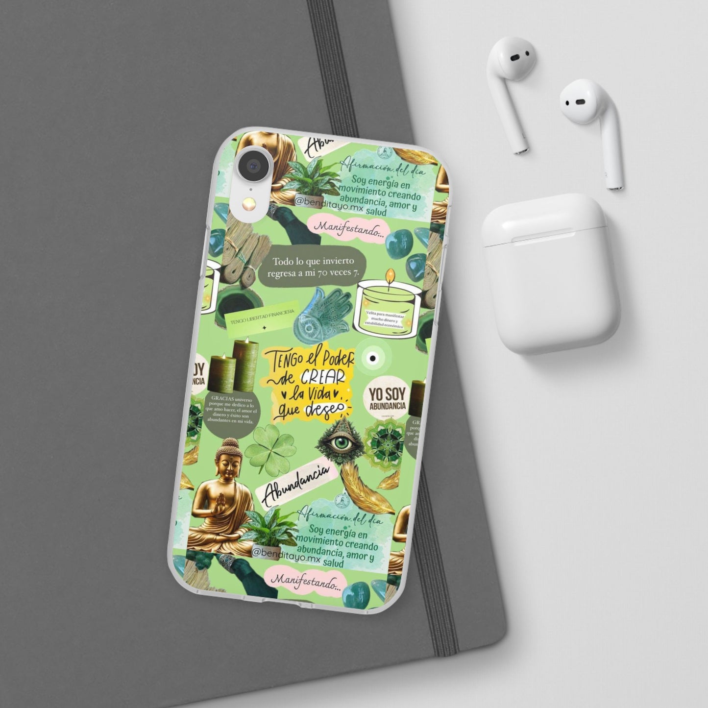 Vibrant Flexi Cases for Abundance Mindset | Phone Protection, Gift for Motivational Quotes, Spiritual Decor, Positive Vibes