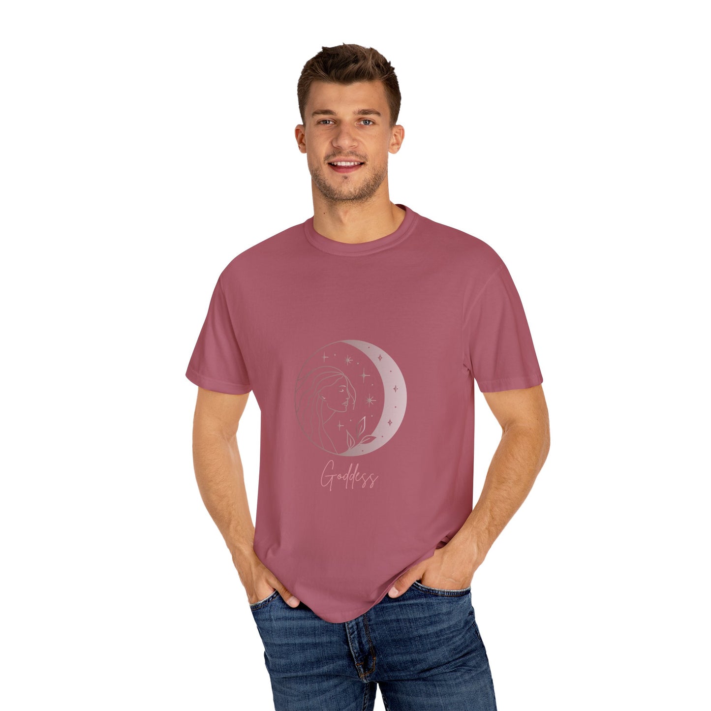 Goddess Moon T-Shirt - Unisex Garment-Dyed Tee for Spiritual Souls