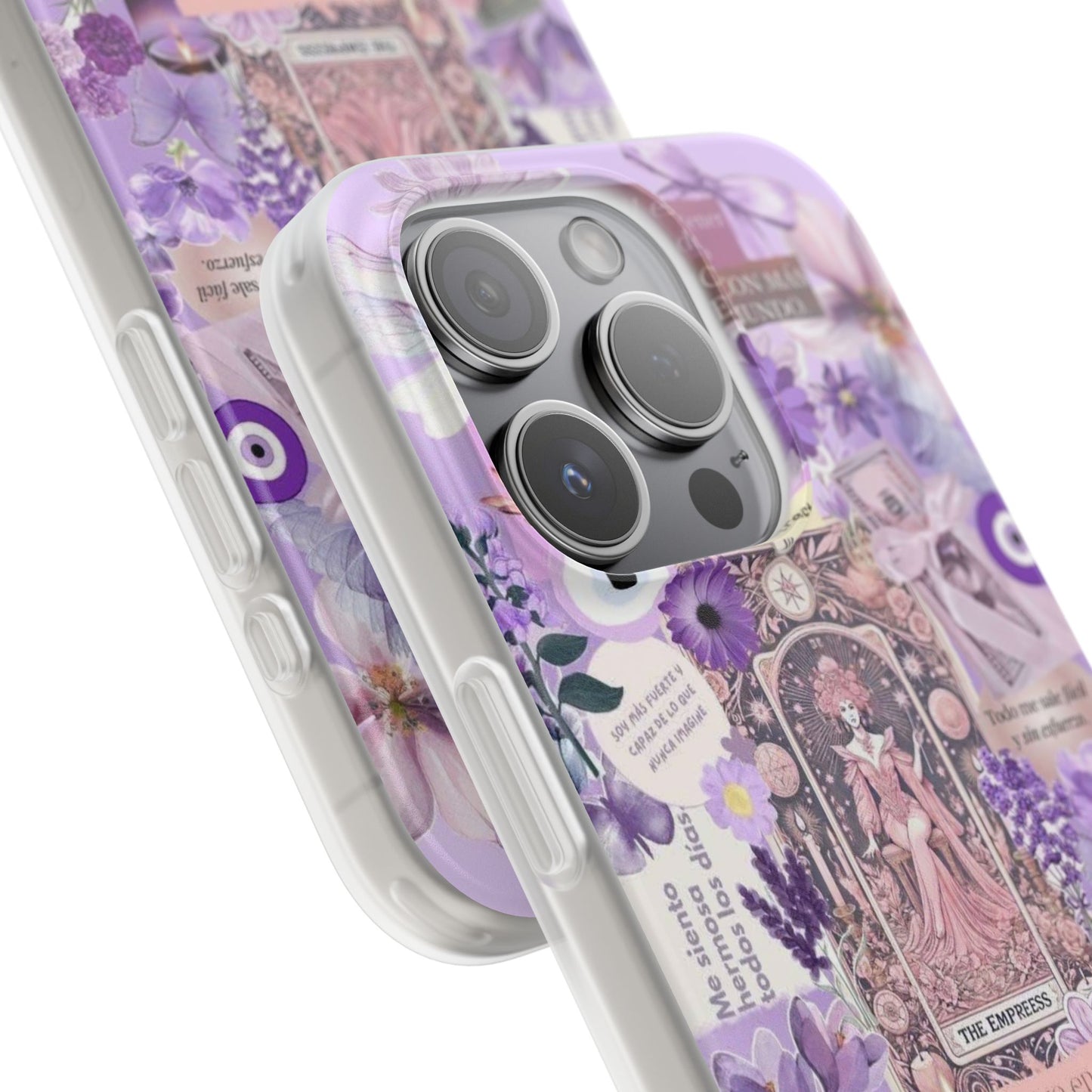 Purple Floral Flexi Phone Case, Personalized Phone Cover, Boho Chic Case, Cute Gift for Her, Birthday Accessory, Nature Lover Design