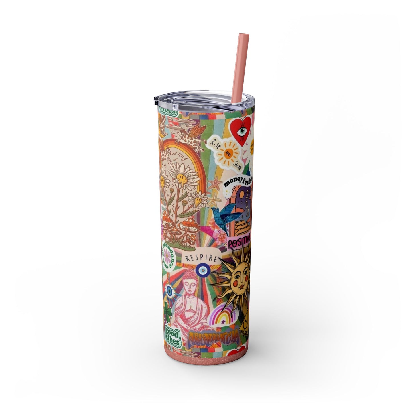 Colorful Inspirational Skinny Tumbler with Straw, 20oz | Perfect for Travel, Gifts, Motivational Affirmations, Self-Care, Eco-Friendly [...]