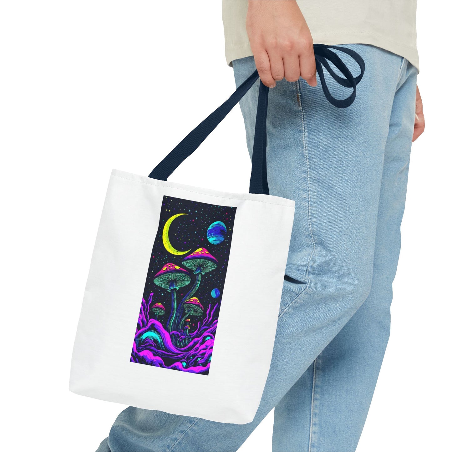 Cosmic Mushroom Tote Bag, Psychedelic Shopping Bag, Eco-Friendly Canvas, Festival Accessory, Gift for Nature Lovers, Boho Style
