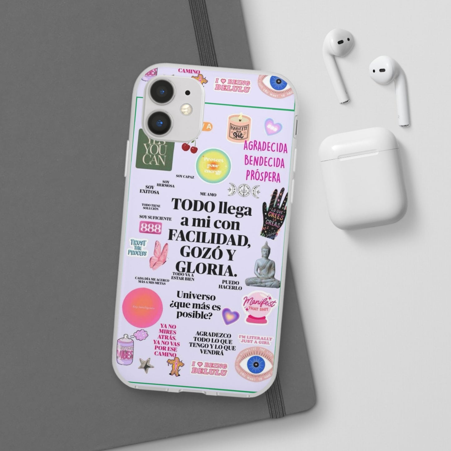 Positive Affirmation Flexi Cases for iPhone, Inspirational Phone Cover, Motivational Case, Gift for Her, Trendy Phone Protector