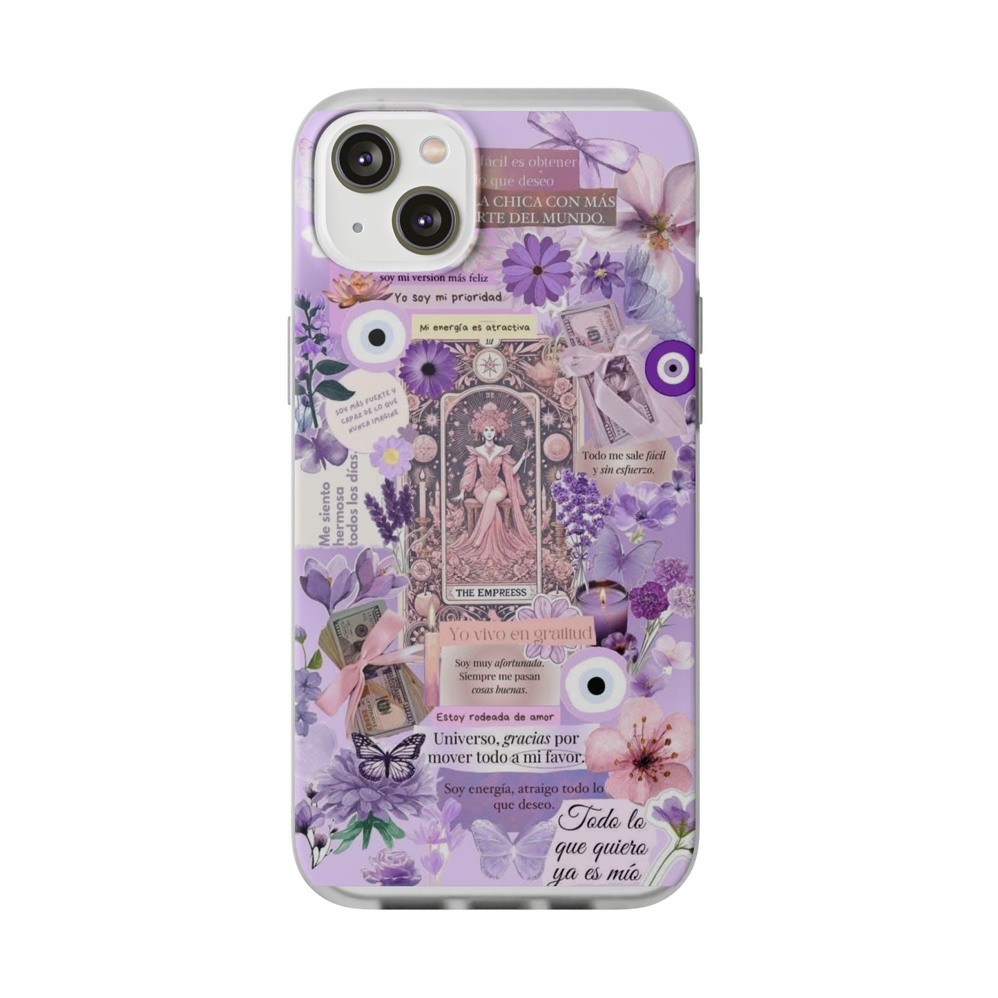 Purple Floral Flexi Phone Case, Personalized Phone Cover, Boho Chic Case, Cute Gift for Her, Birthday Accessory, Nature Lover Design