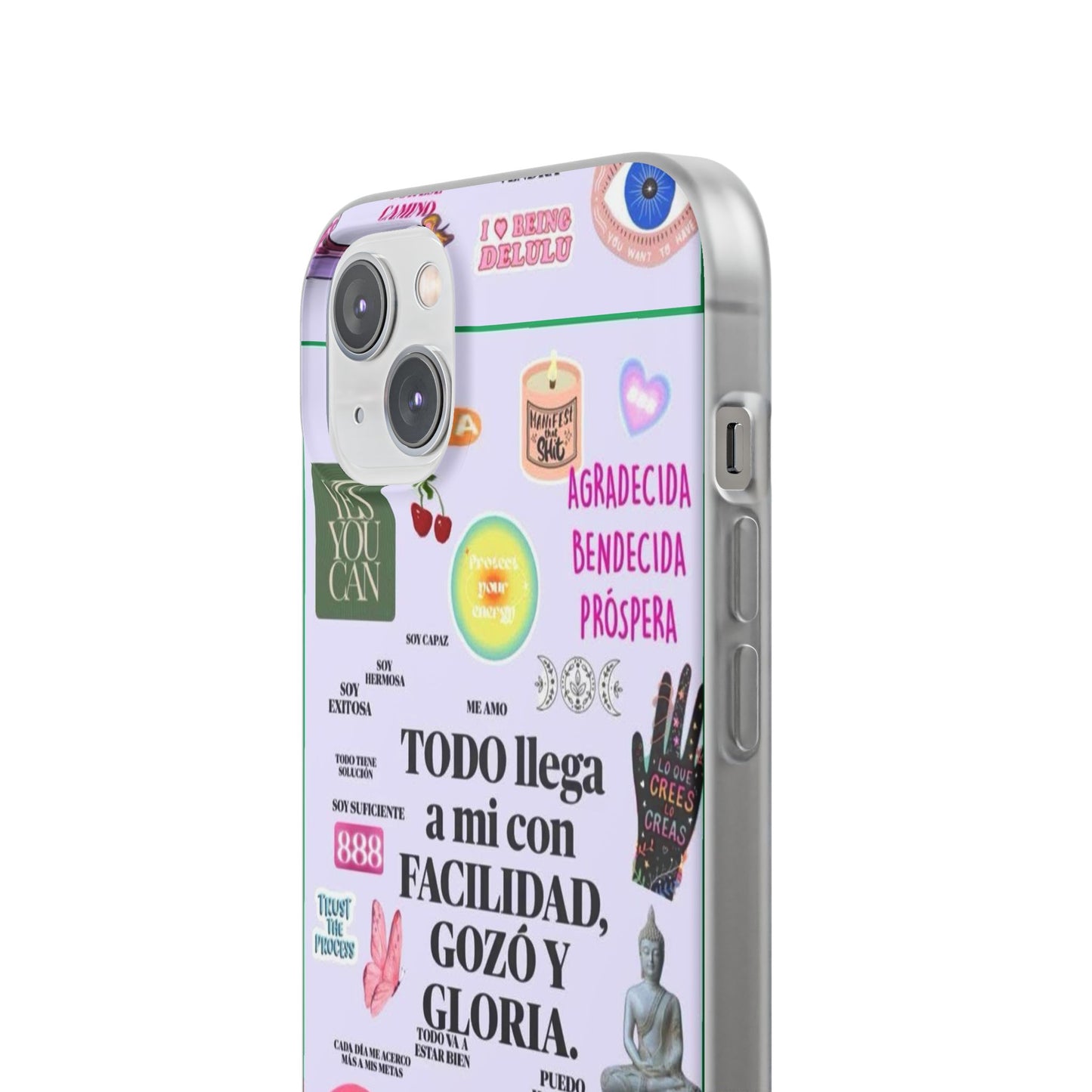 Positive Affirmation Flexi Cases for iPhone, Inspirational Phone Cover, Motivational Case, Gift for Her, Trendy Phone Protector