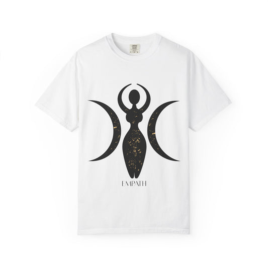 Empowered Goddess Unisex Garment-Dyed T-Shirt | Celestial Design | Perfect for Self-Care and Spiritual Celebrations