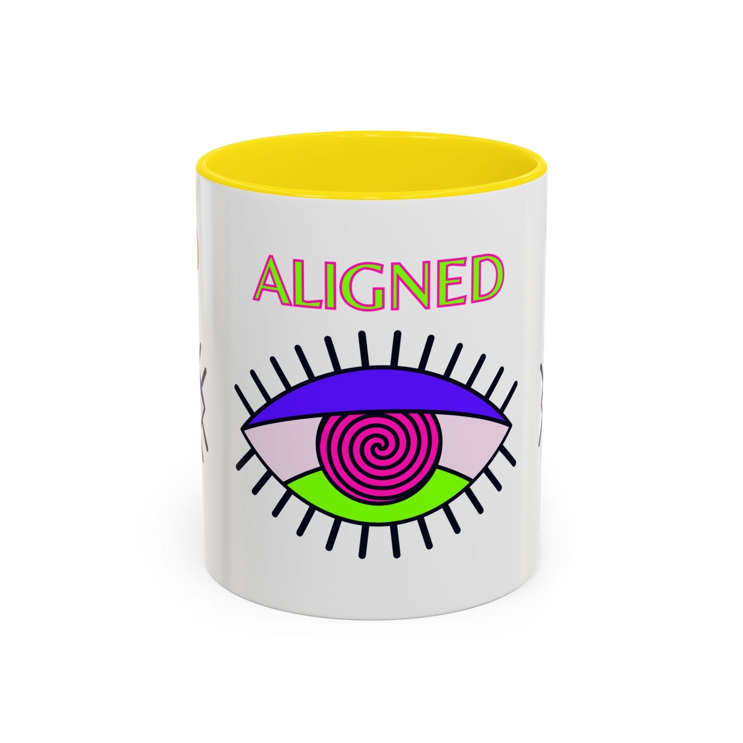 Aligned Eye Accent Coffee Mug - Inspirational Gift, Unique Artwork, Home Decor, Mindfulness Mug, Boho Style