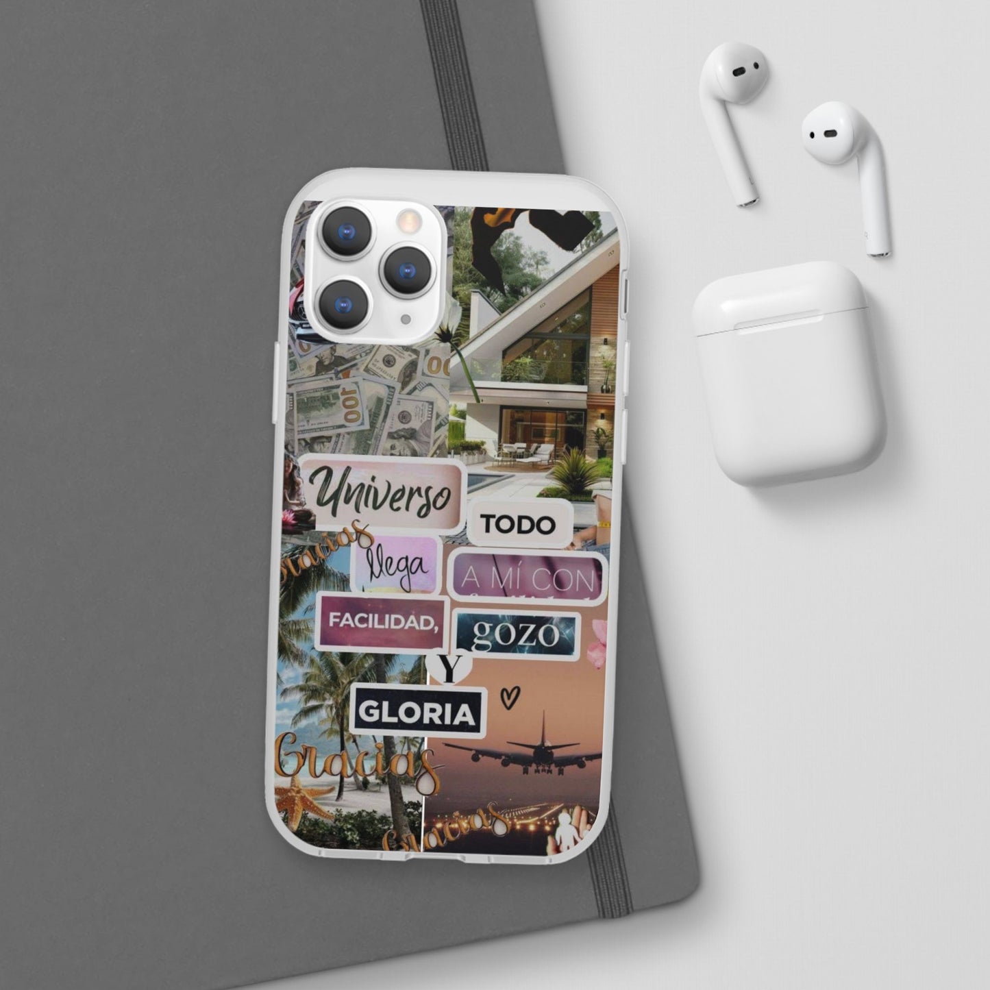 Vibrant Flexi Phone Case with Inspirational Quotes, Bohemian Style, Perfect Gift for Friends, Travelers, Birthdays, Everyday Use