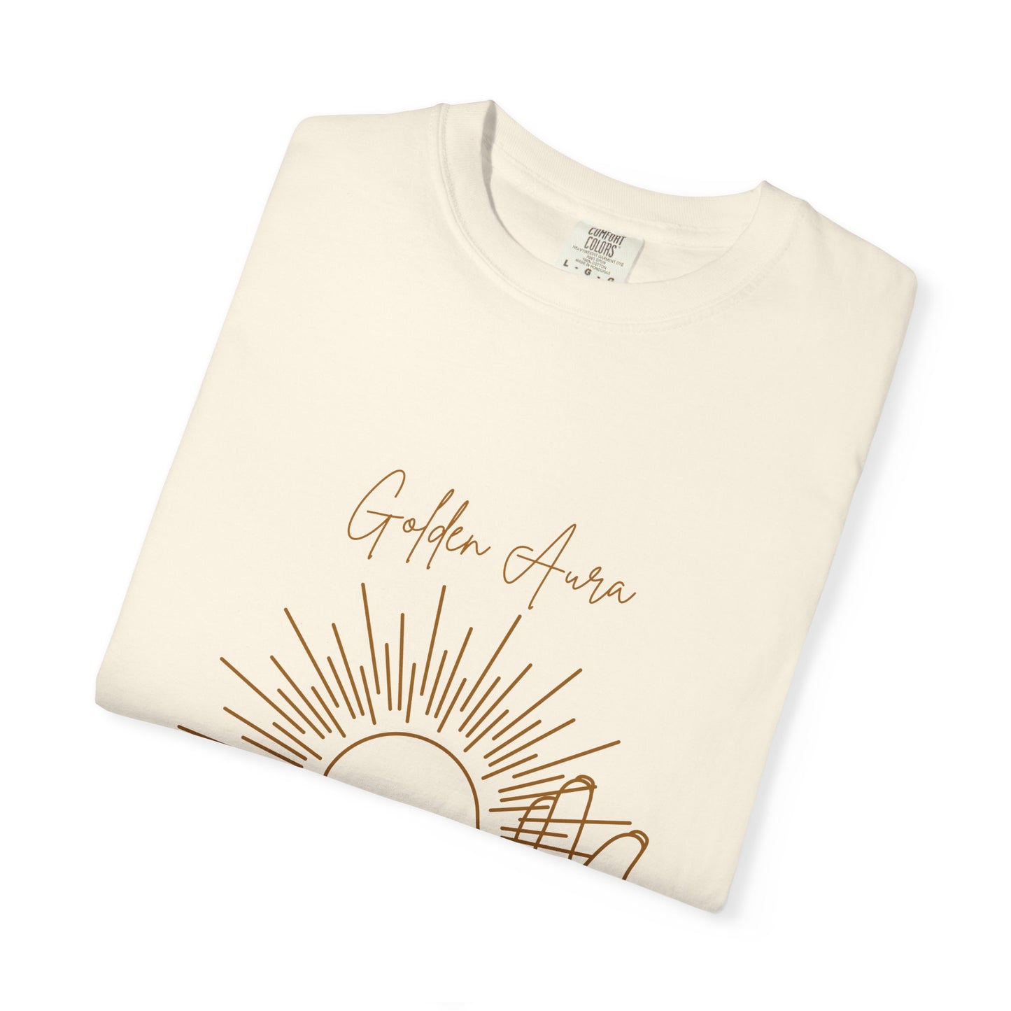 Golden Aura Unisex Garment-Dyed T-shirt - Bohemian Vibes for Mindfulness & Self-Care