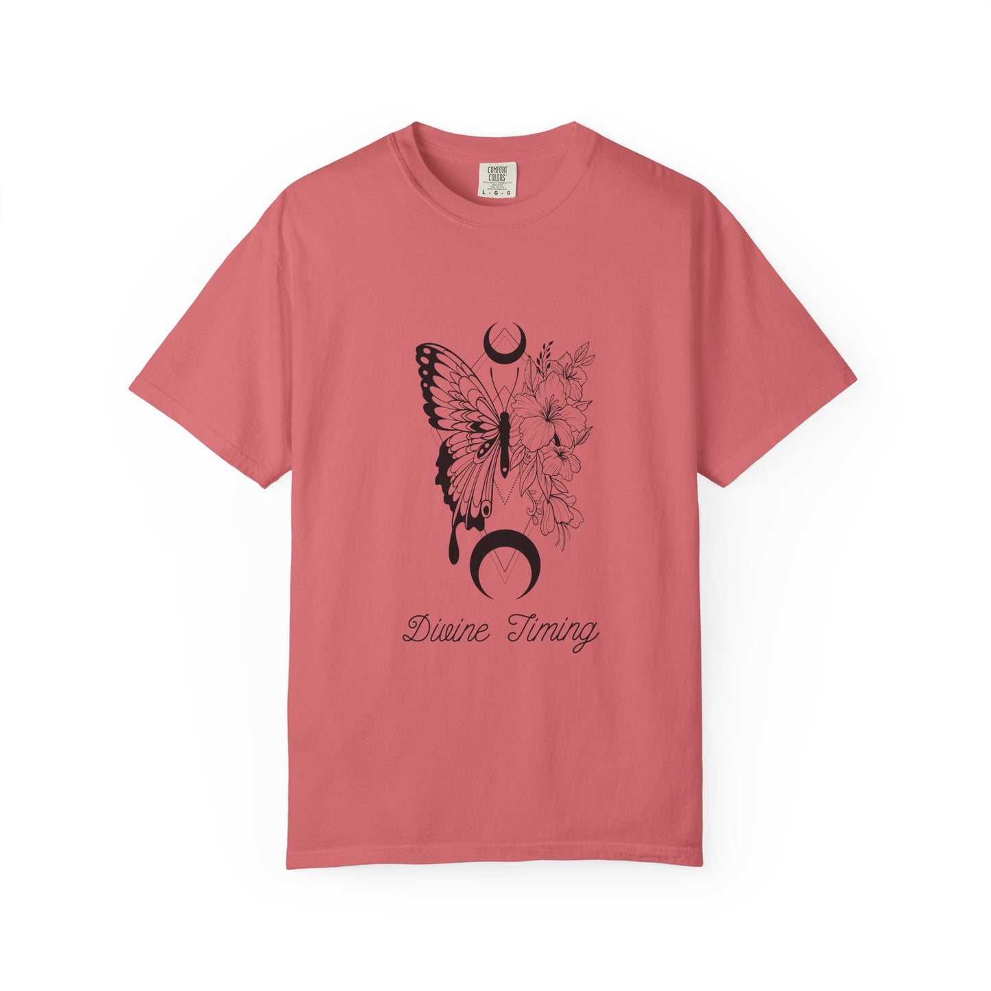 Divine Timing Butterfly T-Shirt - Unisex Garment-Dyed Tee for Nature Lovers