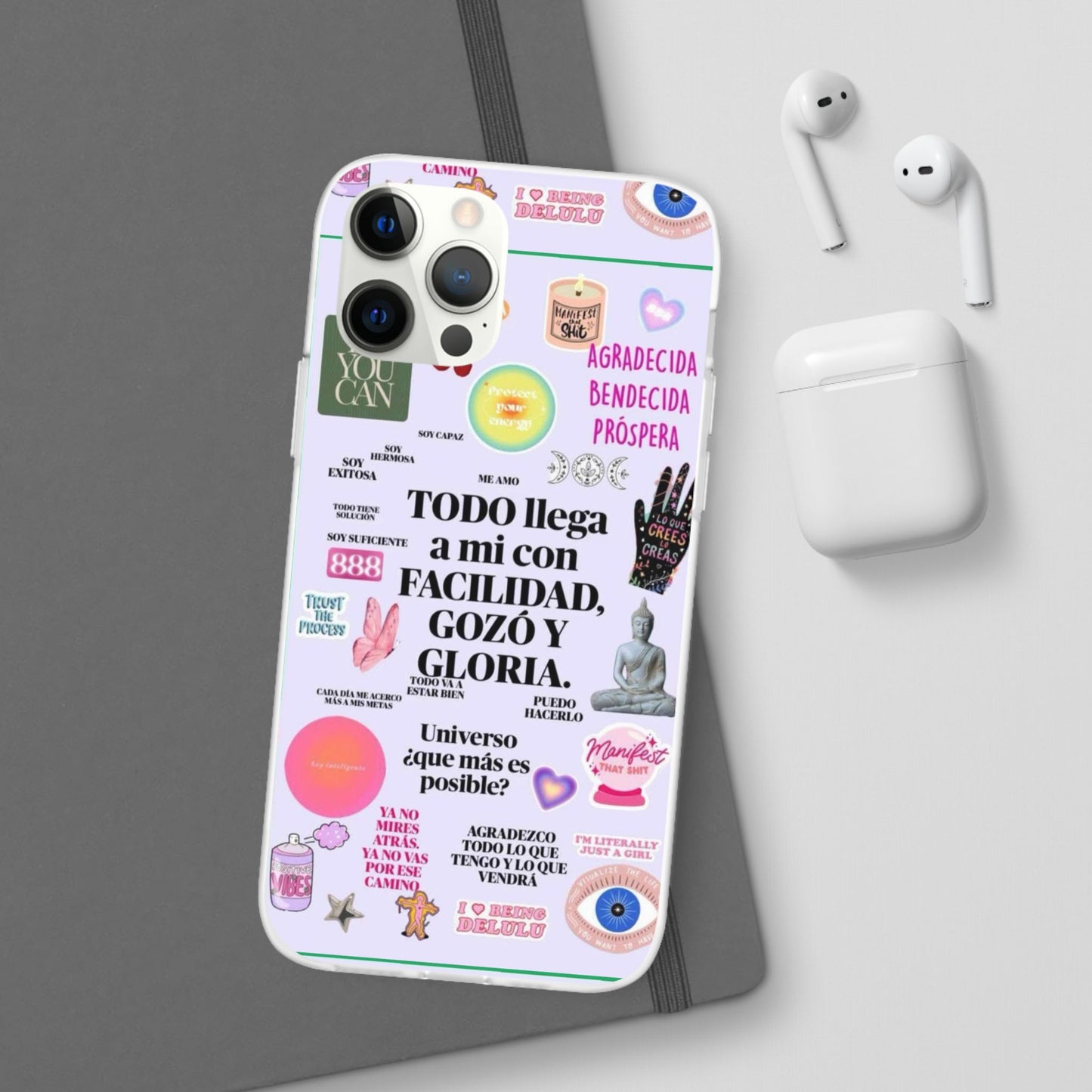 Positive Affirmation Flexi Cases for iPhone, Inspirational Phone Cover, Motivational Case, Gift for Her, Trendy Phone Protector